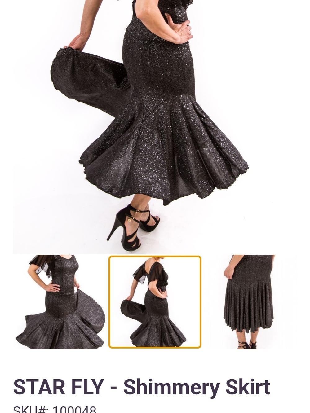 Shimmery Black Dance Skirt